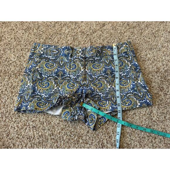 J. CREW dressy shorts, Size 8; Blue & Green Paisley print - Picture 9 of 11